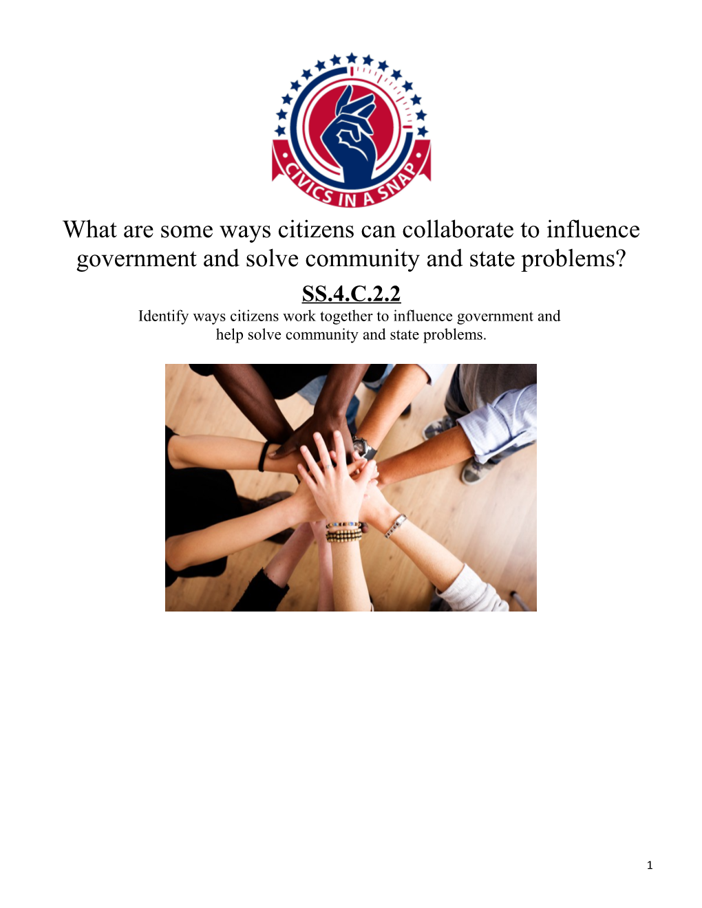 Identify Ways Citizens Work Together to Influence Government And