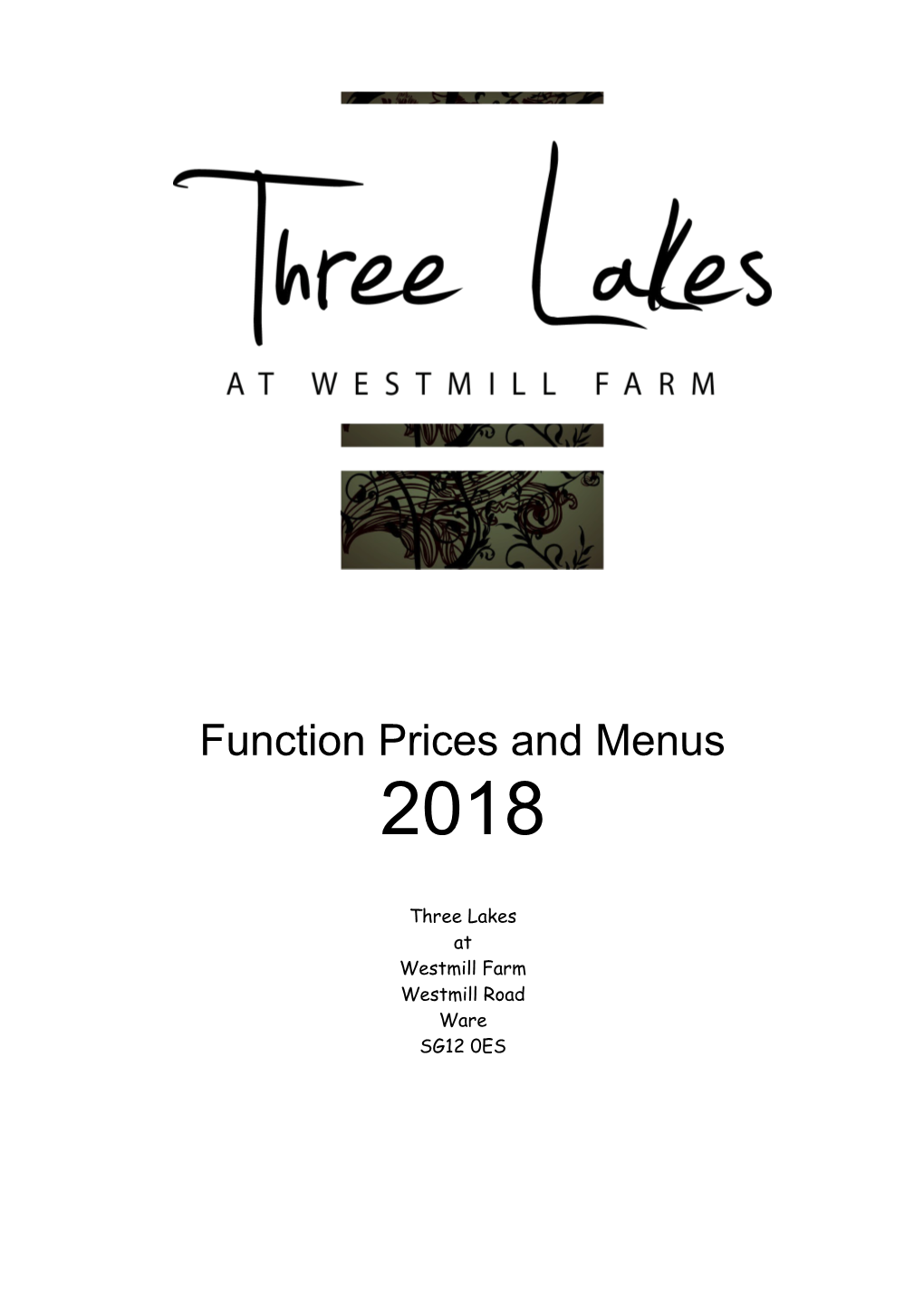 Function Prices and Menus