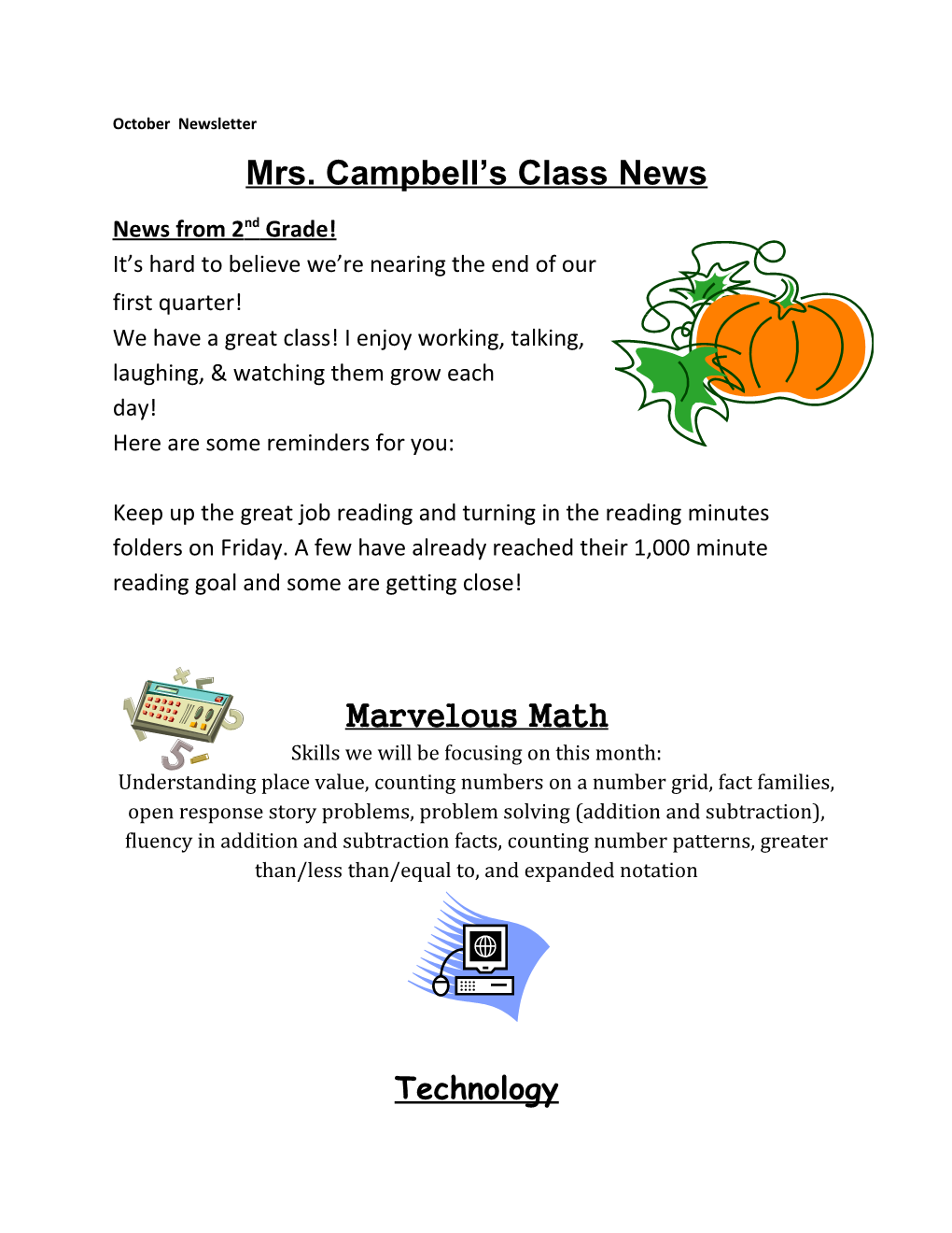 Mrs. Campbell S Class News