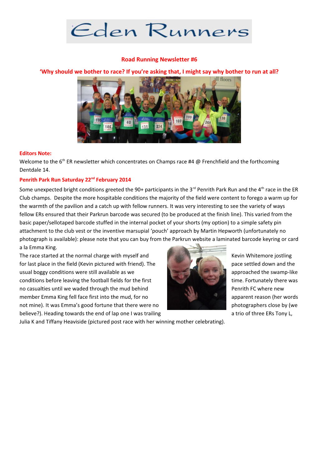 Road Running Newsletter #6
