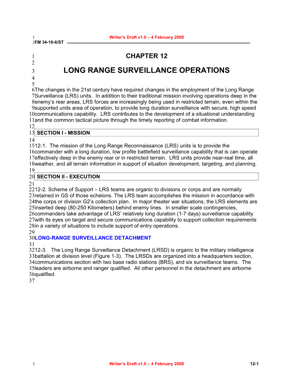Long Range Surveillance Operations