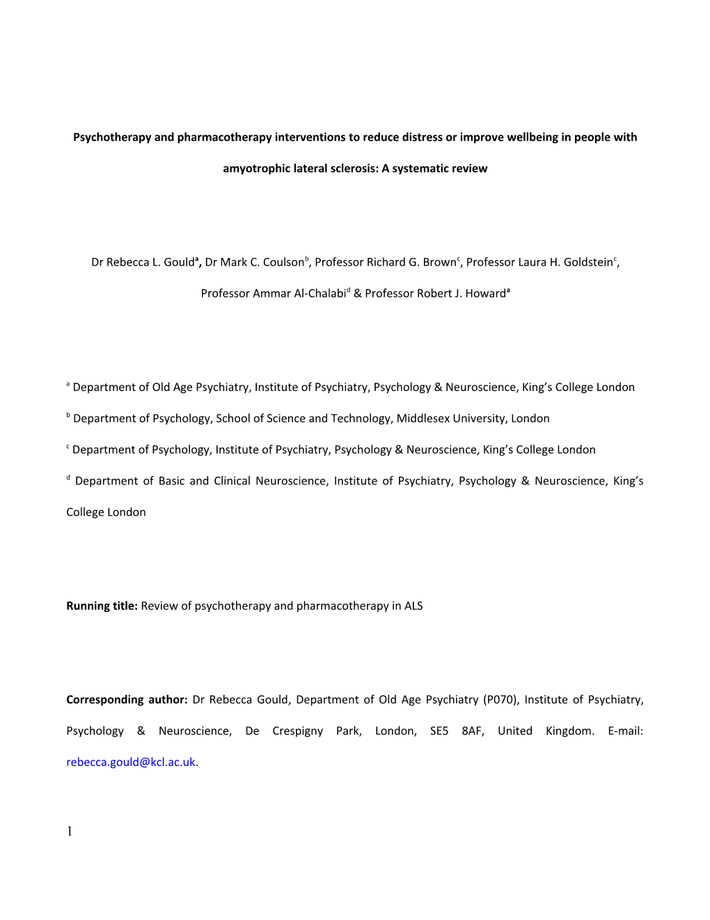 Psychotherapy and Pharmacotherapy Interventions to Reduce Distress Or Improve Wellbeing