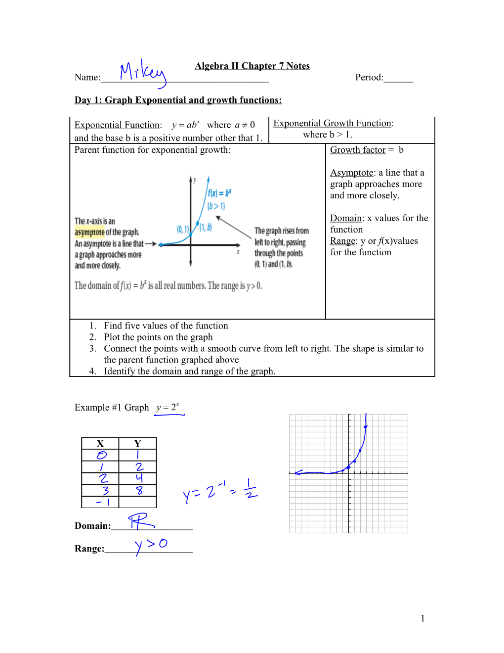 Algebra II Chapter 7 Notes