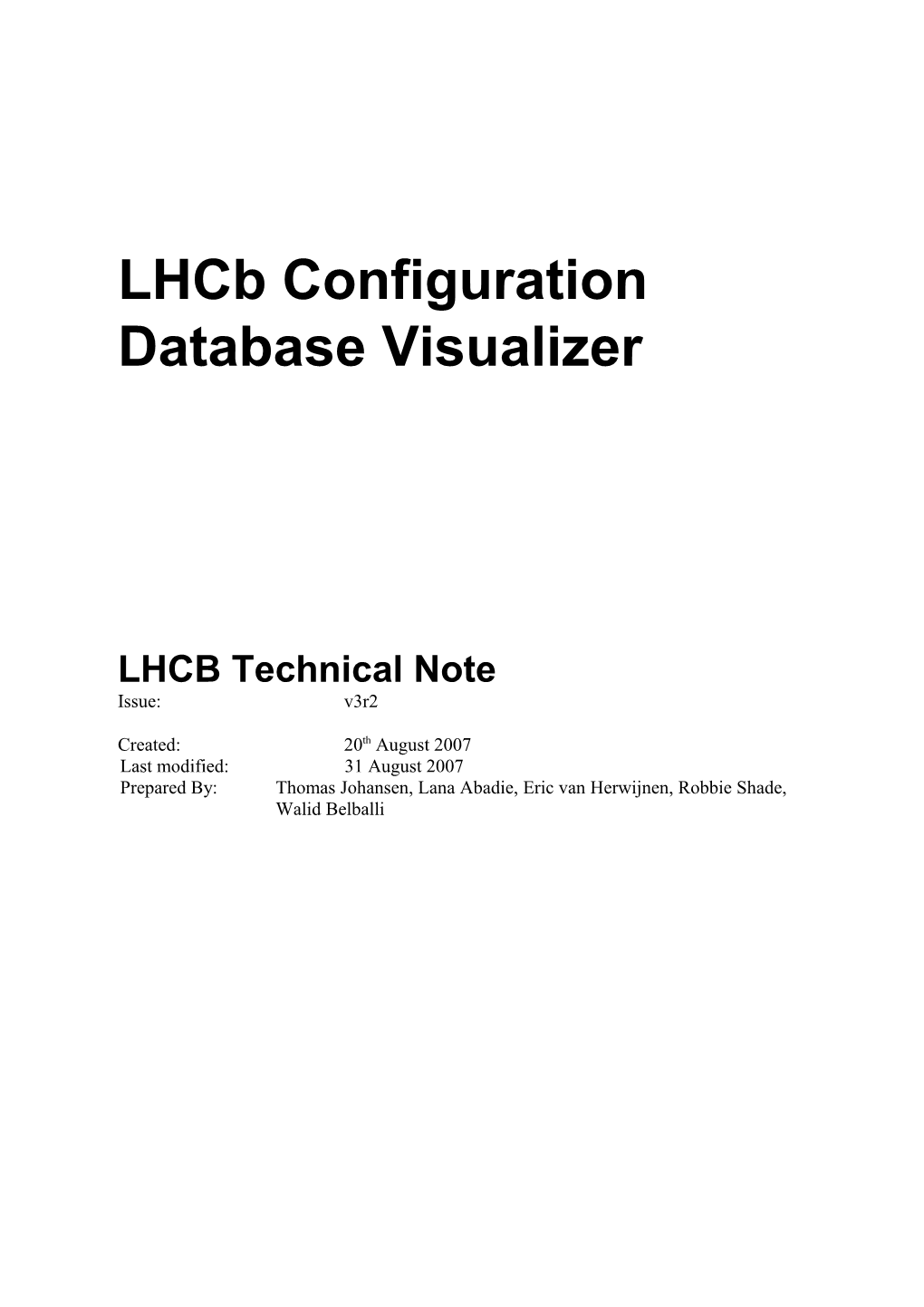 Lhcb Configuration Database Visualizer