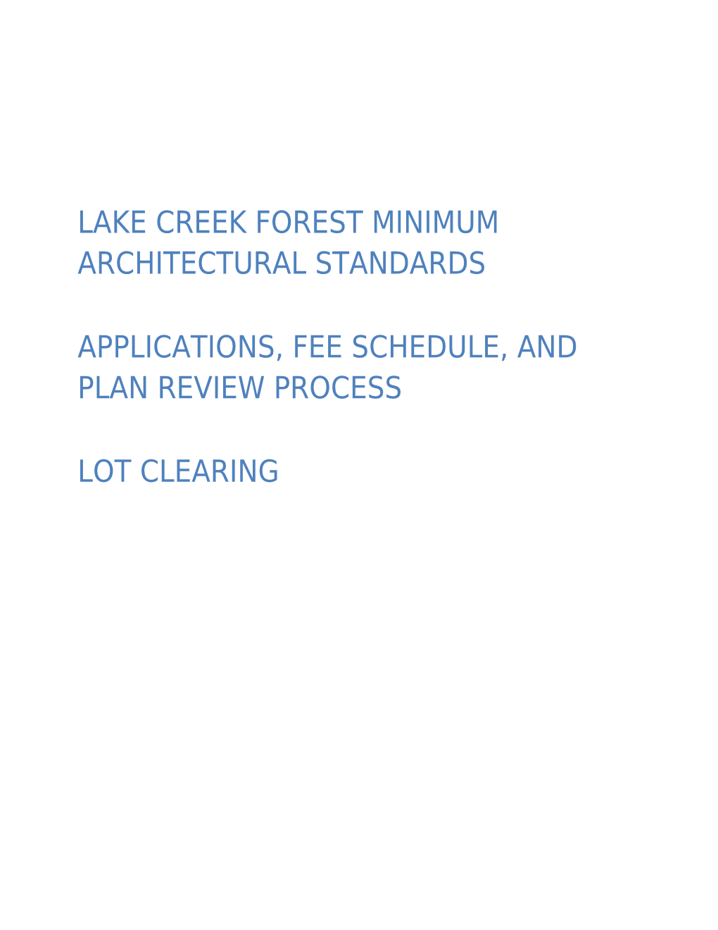 LCF Minimum Architectural Standards 06-22-16