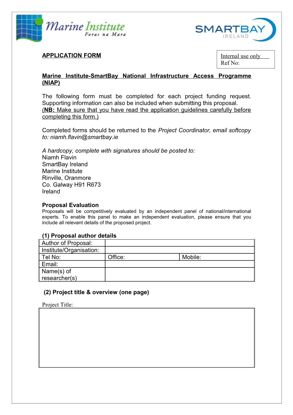 Marine Institute-Smartbay National Infrastructure Access Programme (NIAP)