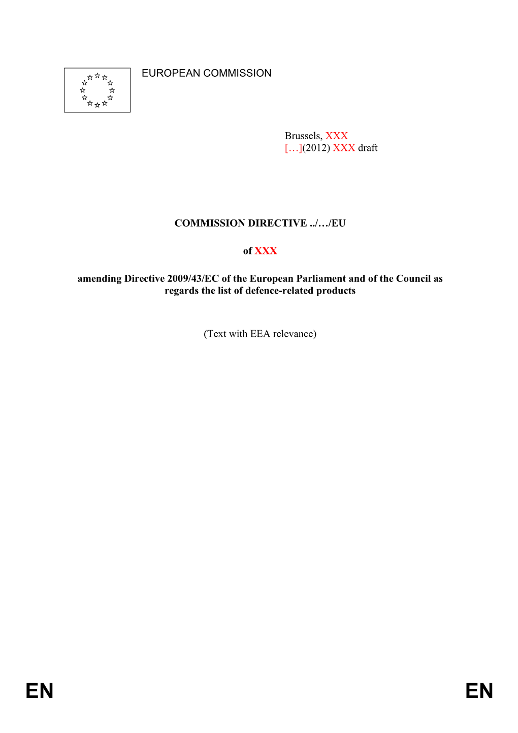 Commission Directive / /Eu