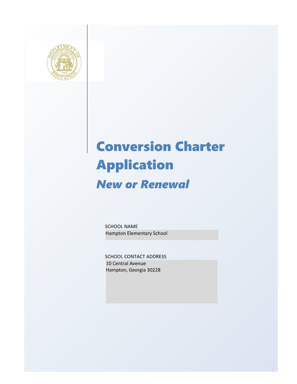 Conversion Charter Application