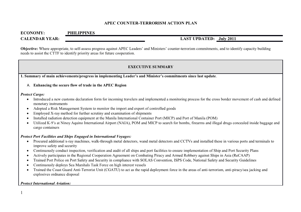 Apec Counter-Terrorism Action Plan