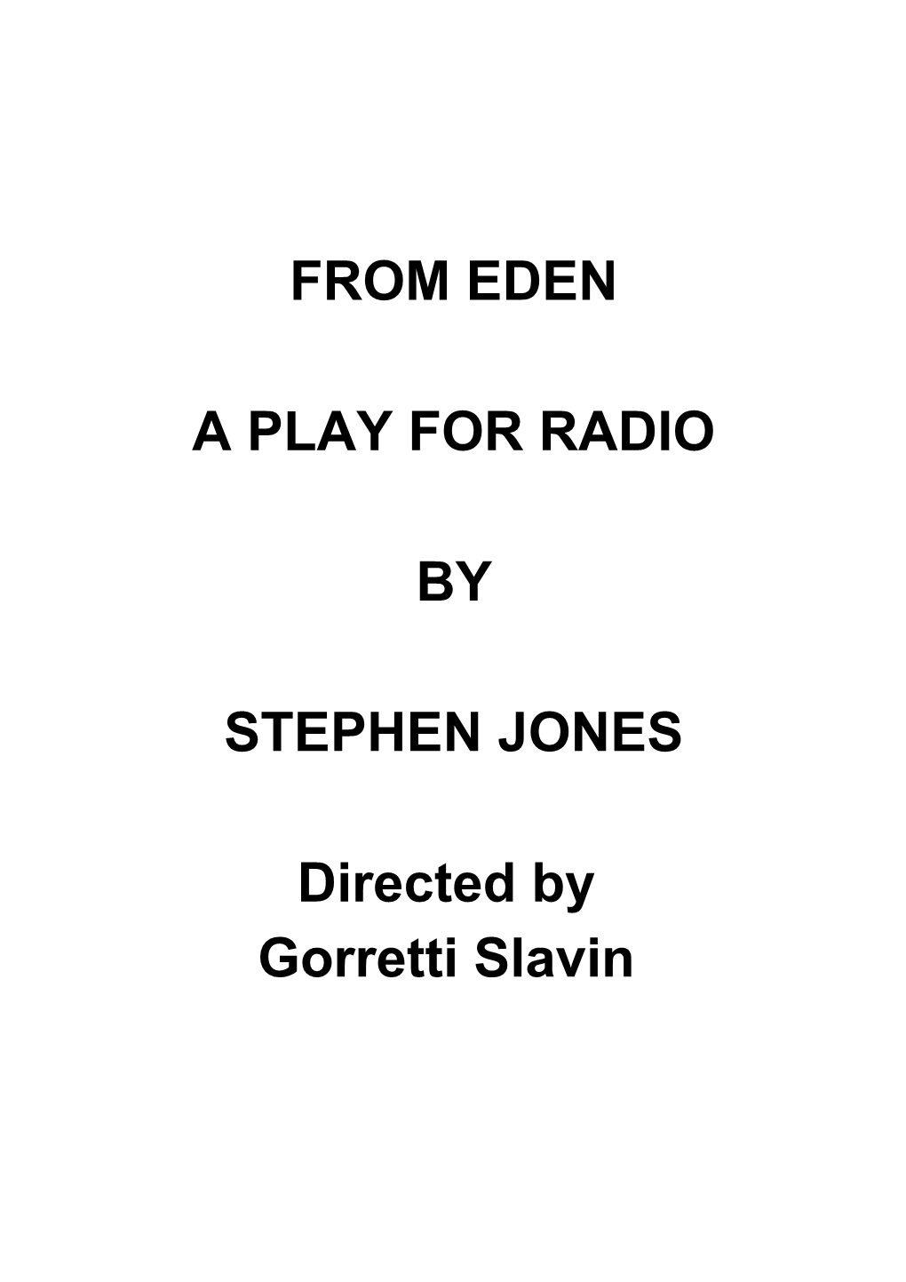 A Play for Radio
