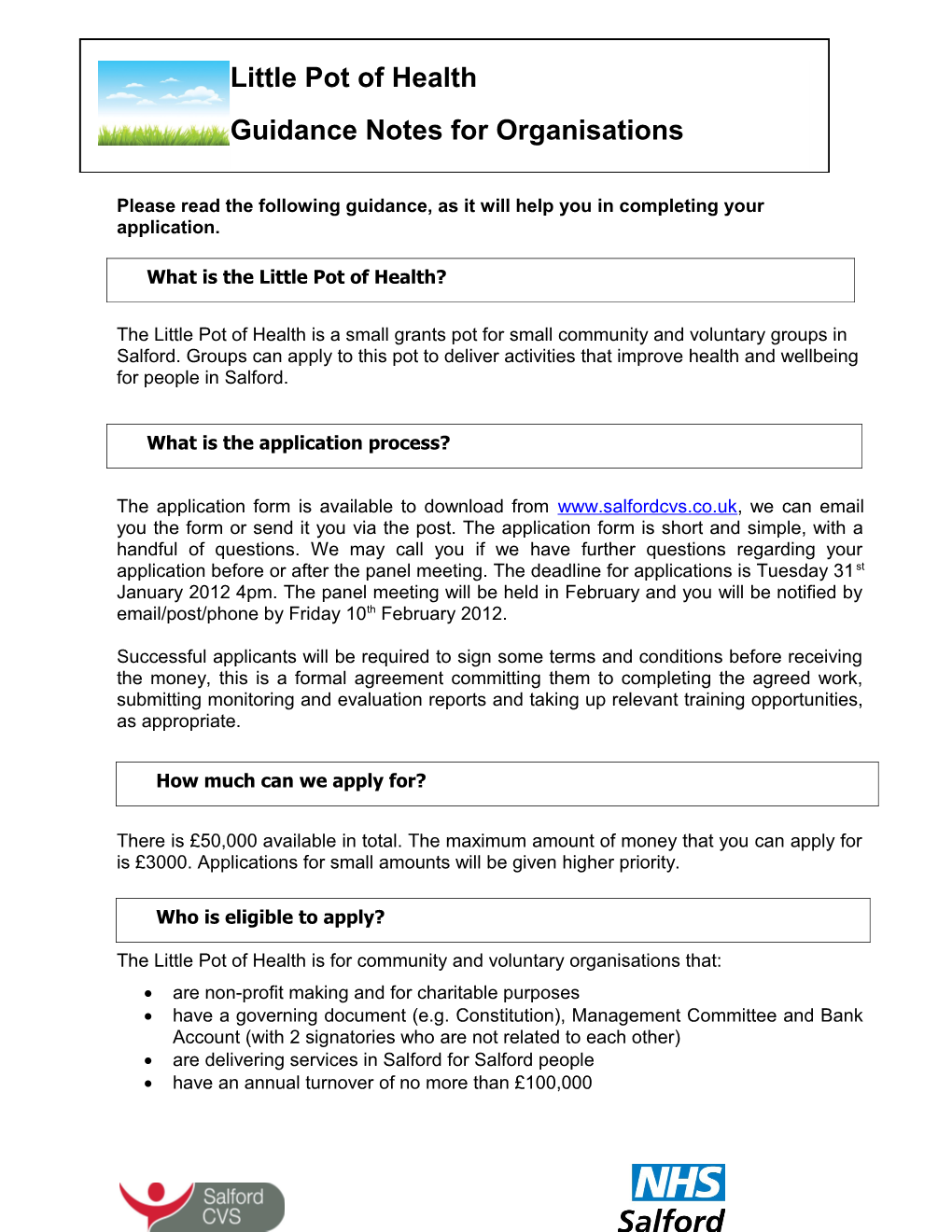 Please Read the Following Guidance, As It Will Help You in Completing Your Application