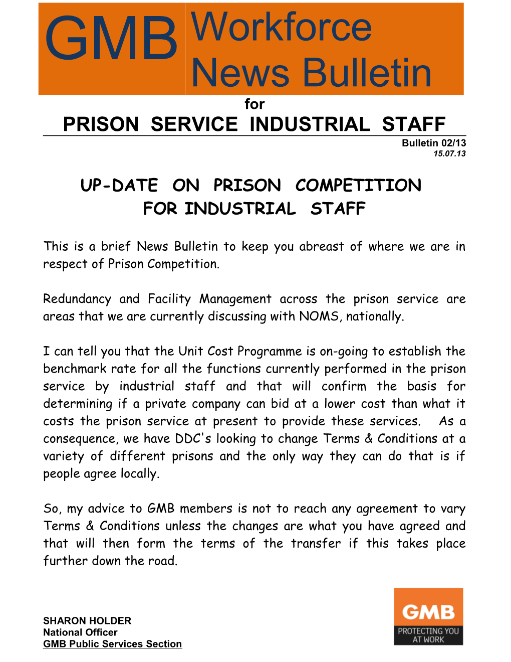 Prison Service Industrial Staff