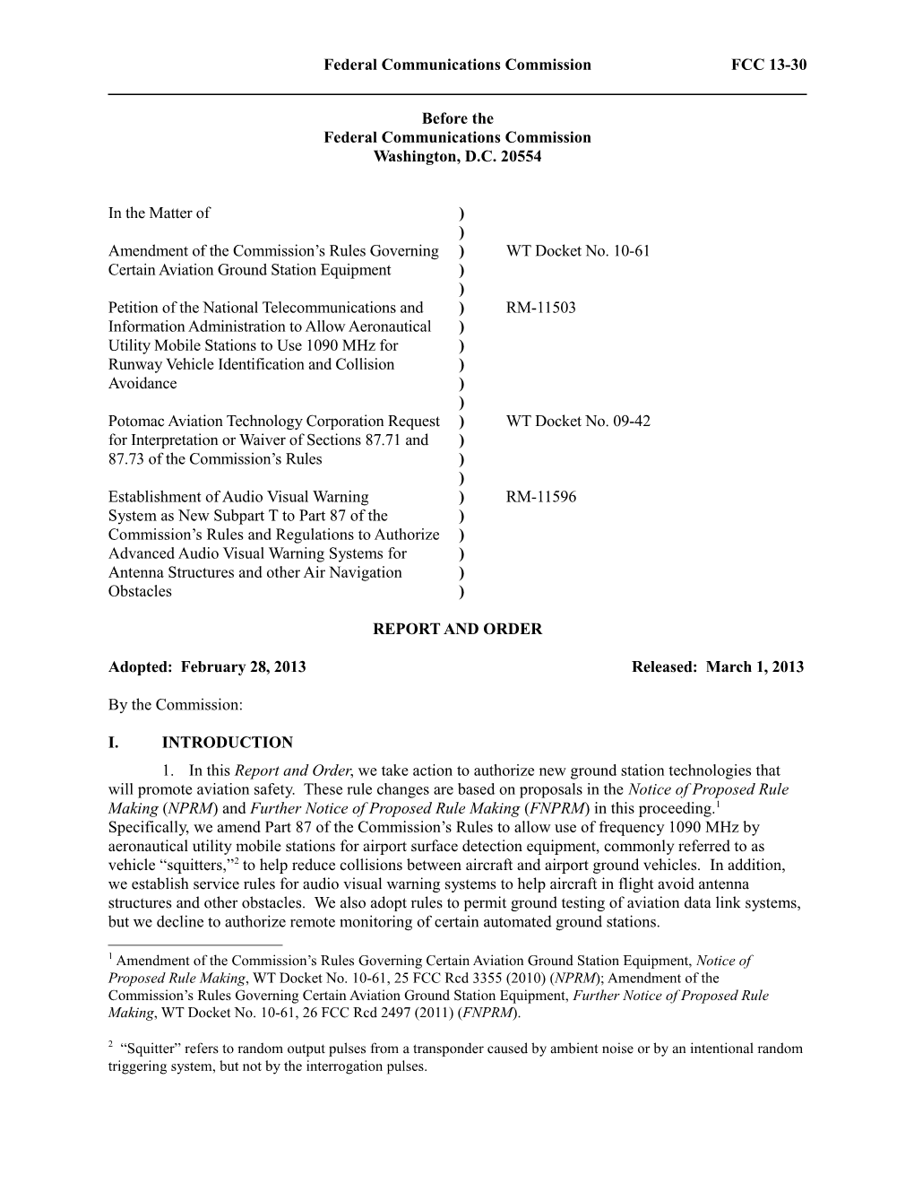 Federal Communications Commissionfcc 13-30