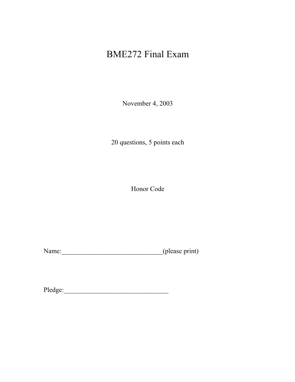 BME272 Final Exam