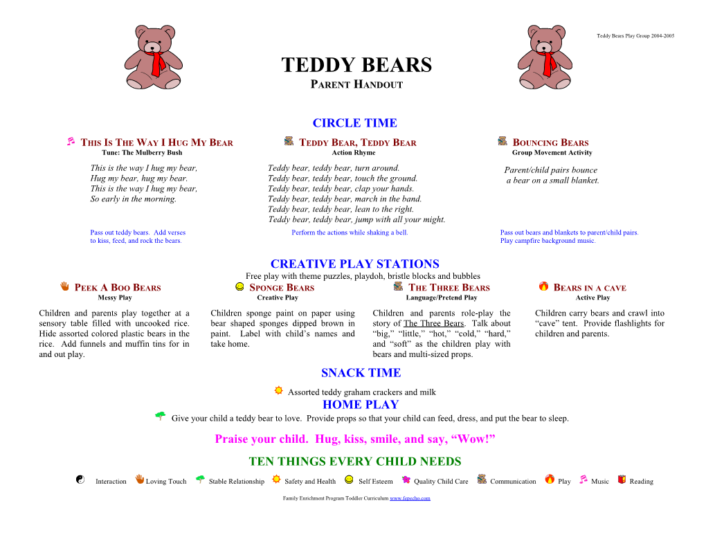 Teddy Bears Play Group 2004-2005