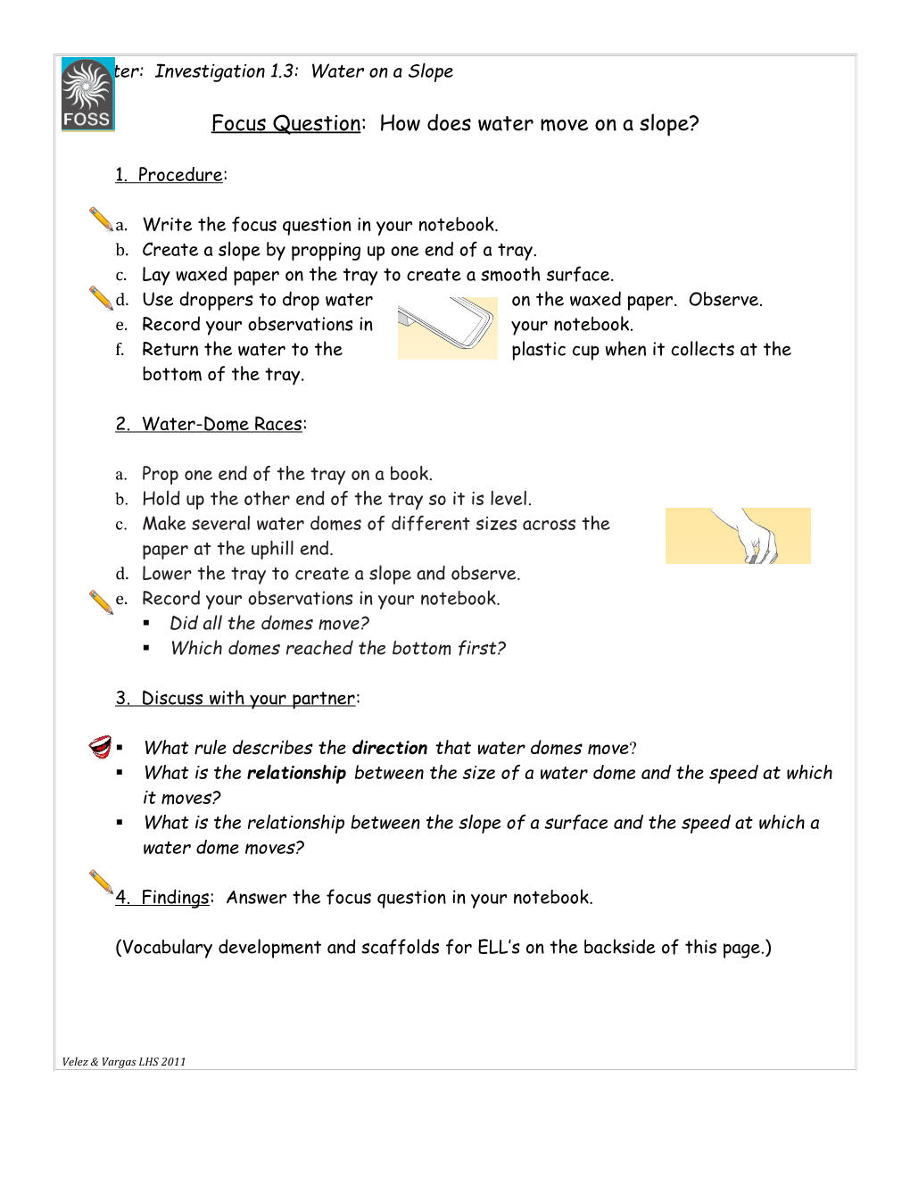 Focus Question: How Does Water Move on a Slope?