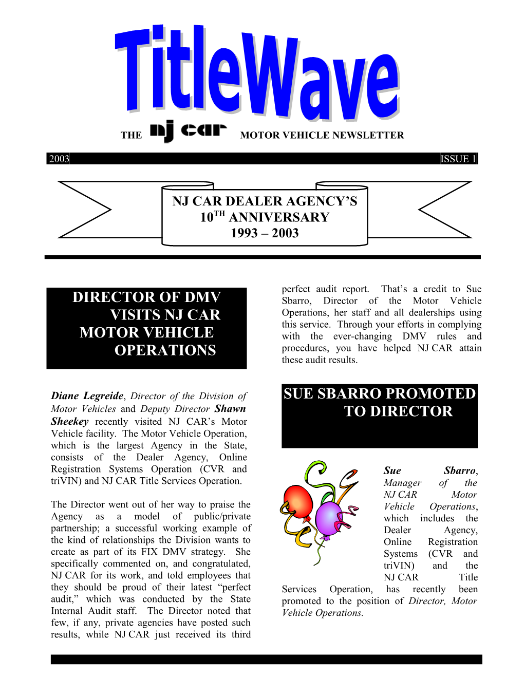 Themotor Vehicle Newsletter