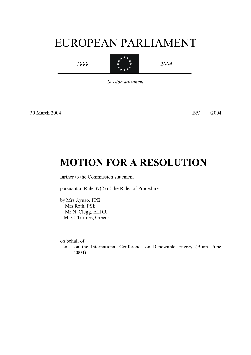 Motion for a Resolution