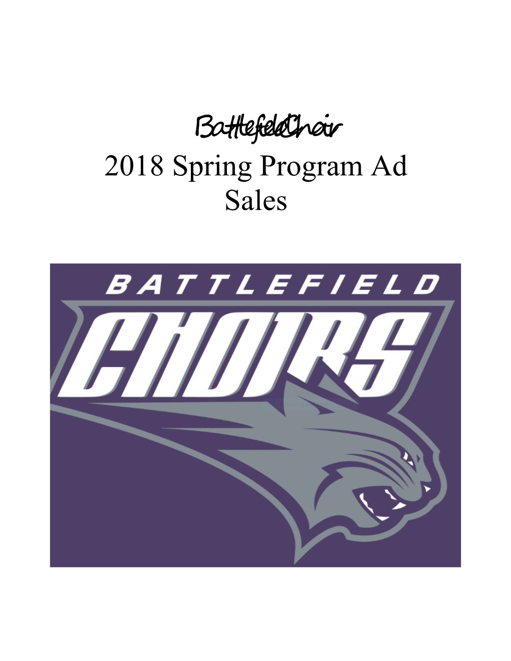 Battlefield Choir Spring Program Ad Sales