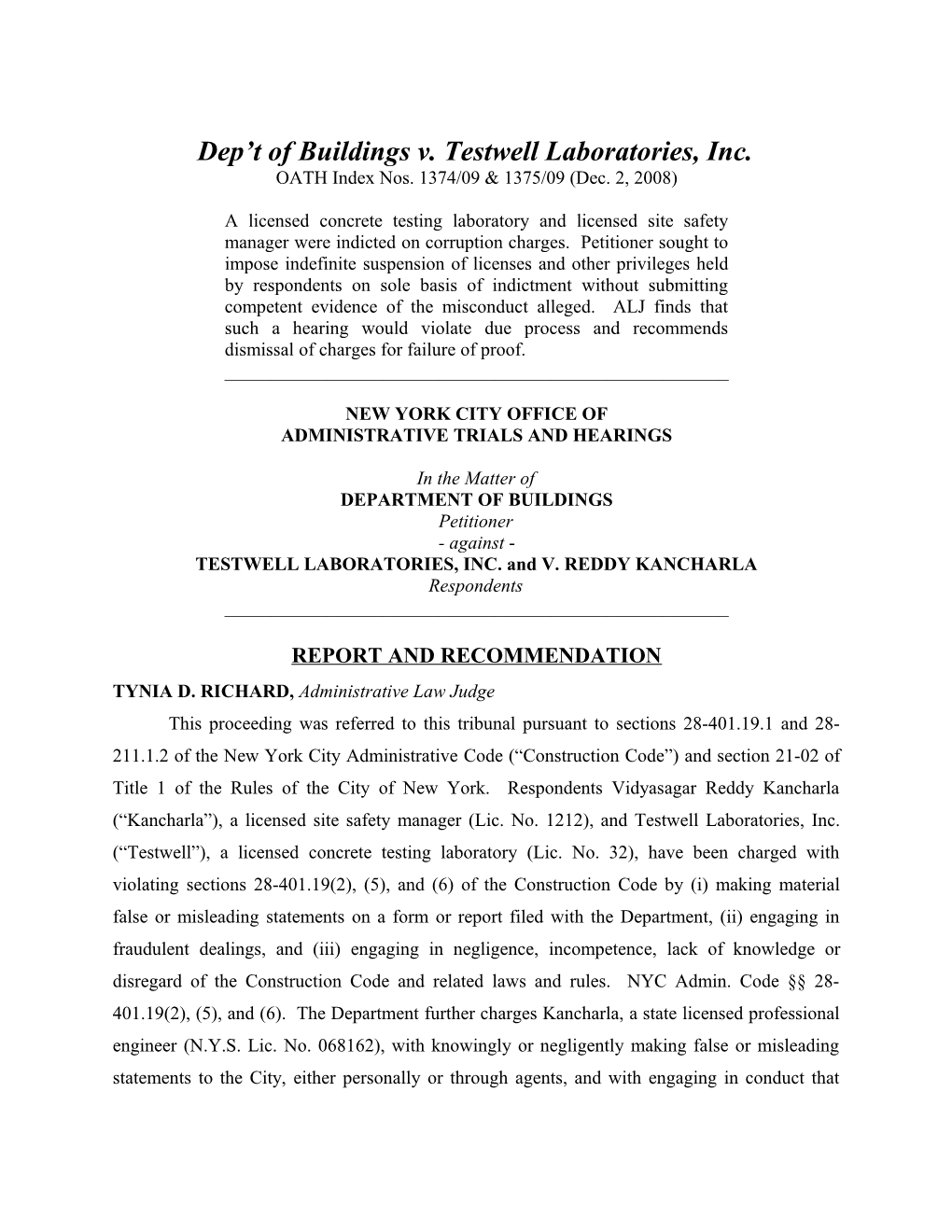 Testwell Is a Concrete Testing Laboratory Licensed by the Department