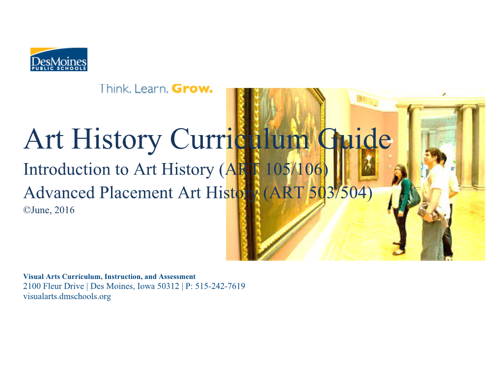 Art History Curriculum Guide