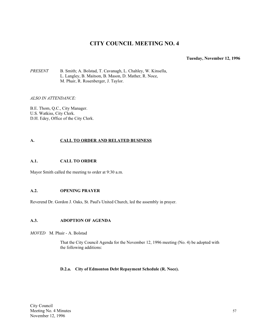 City Council Meeting No. 4