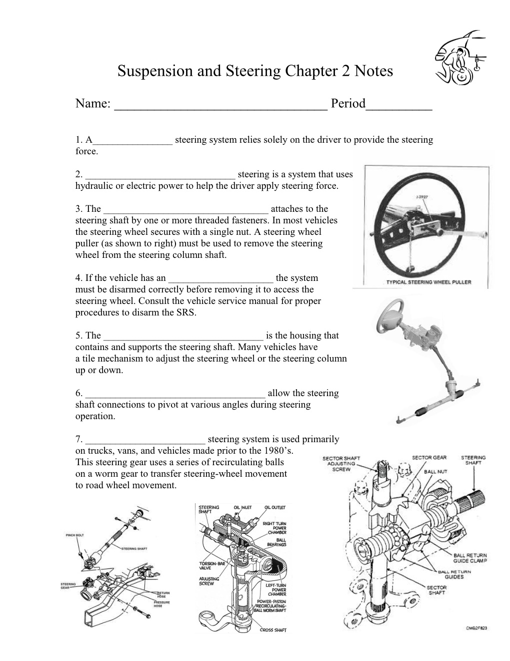 Suspension and Steering Chapter 2 Notes