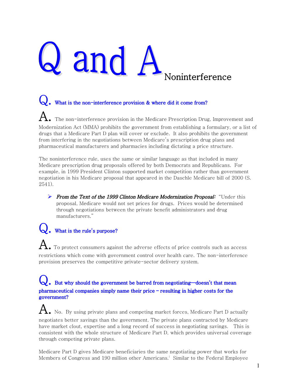 Q. What Is the Non-Interference Provision & Where Did It Come From?