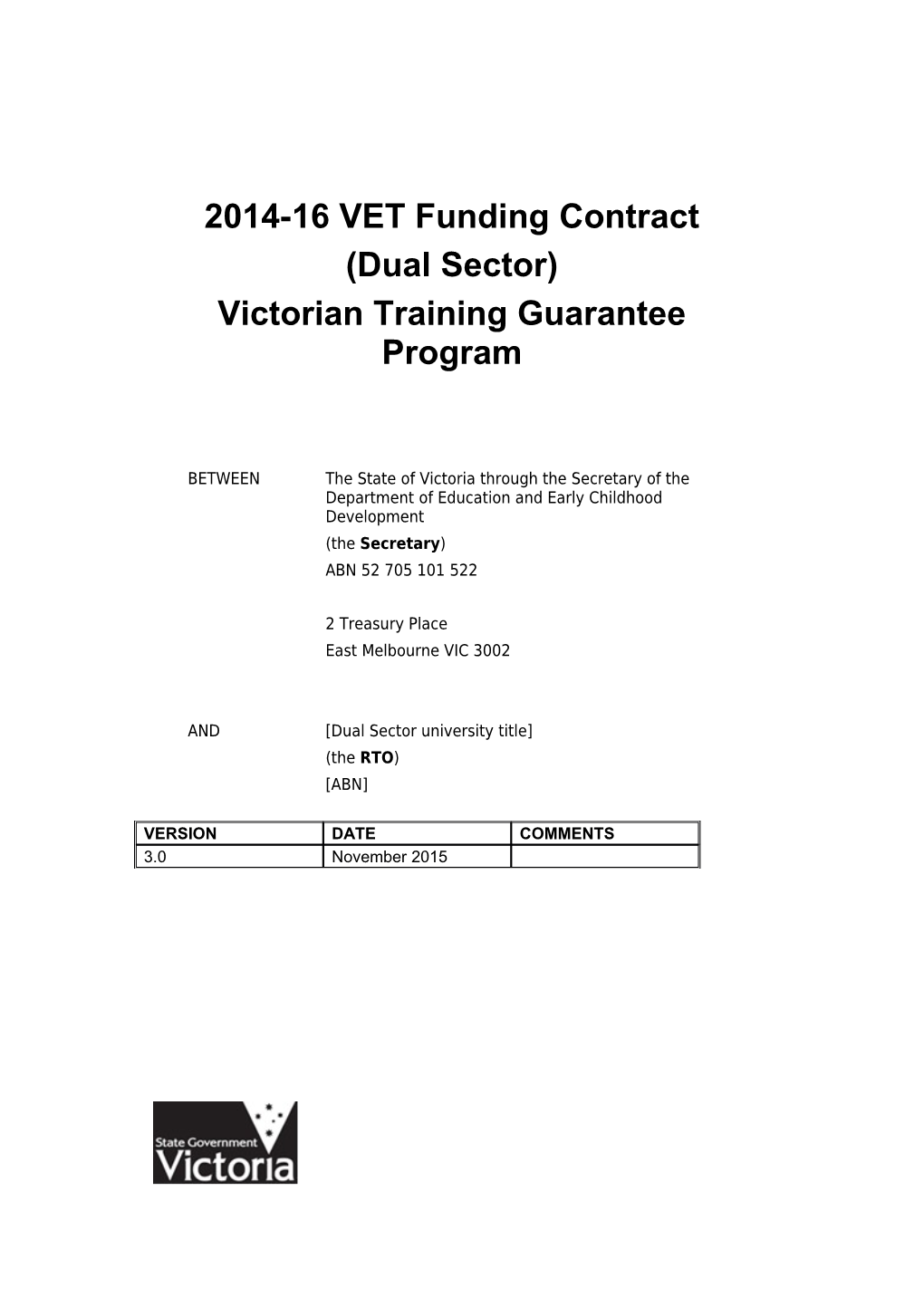 2014-16 VET Funding Contract