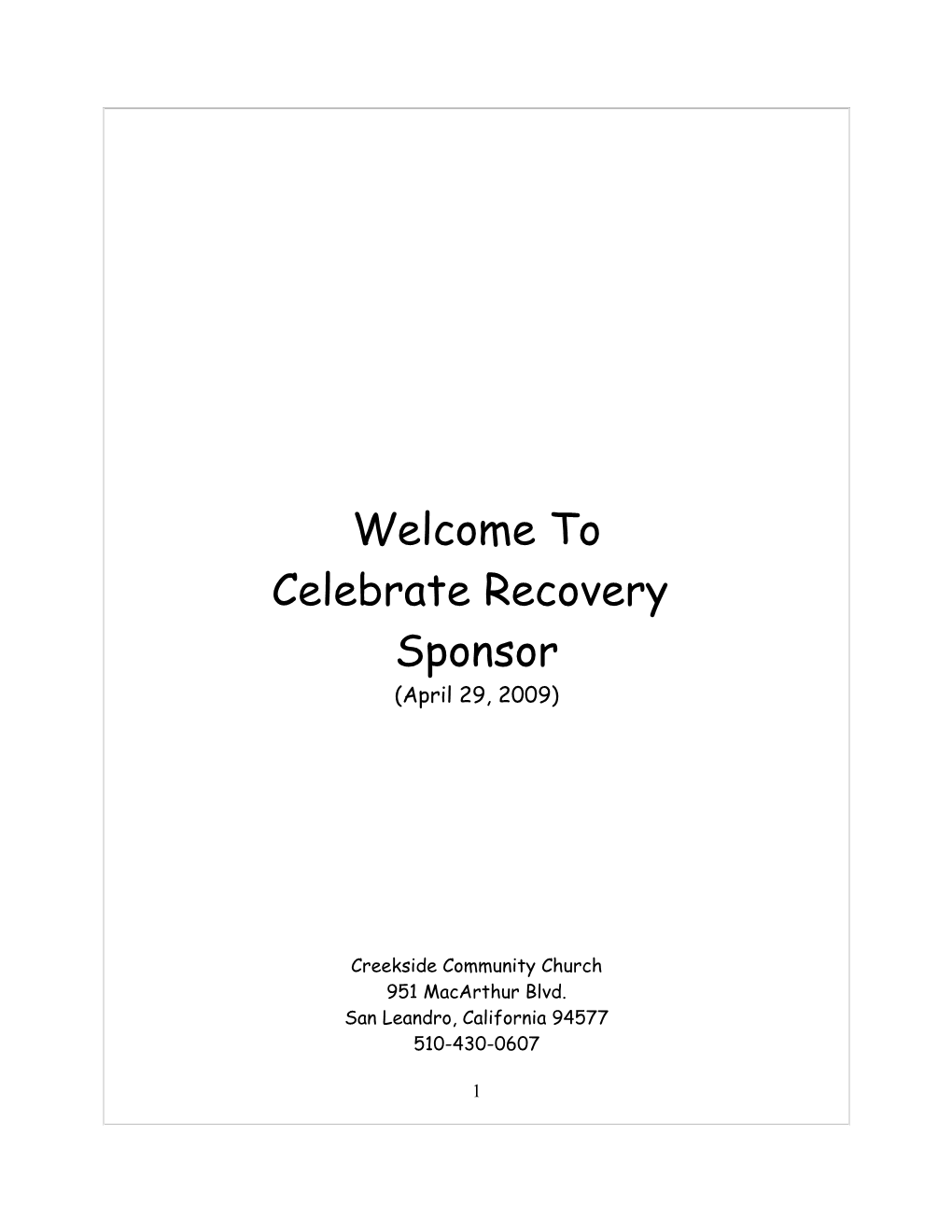 Celebrate Recovery