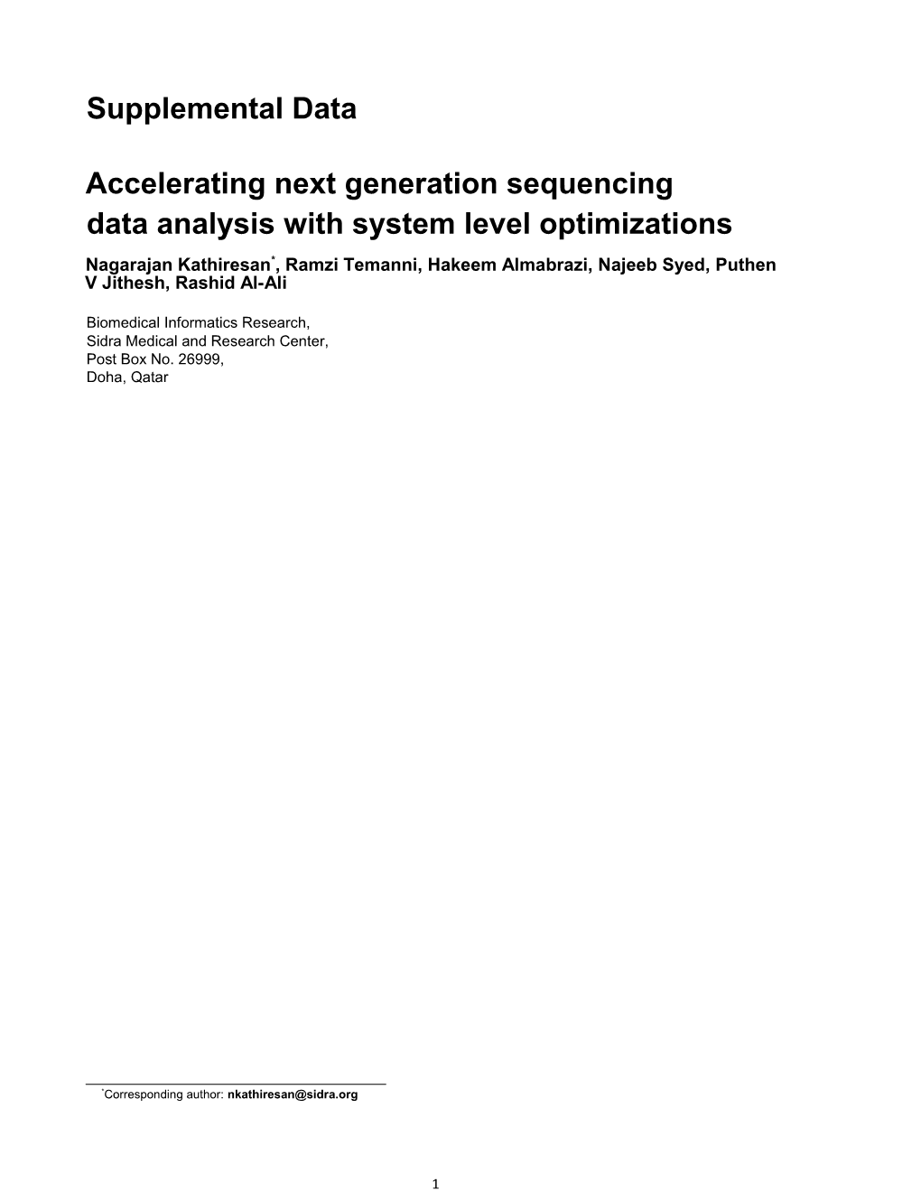 Accelerating Next Generation Sequencing Data Analysis with System Level Optimizations