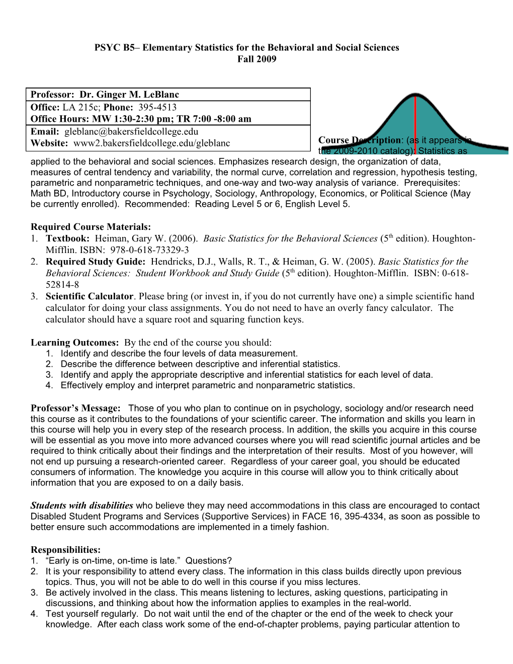 PSYC 5 Statistics for the Behavioral and Social Sciences