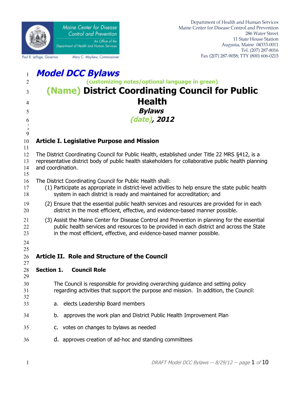 District Coordinating Council Structure and Decision-Making