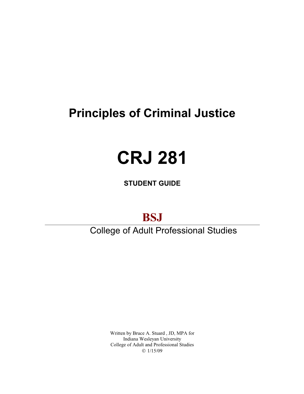 Principles of Criminal Justice