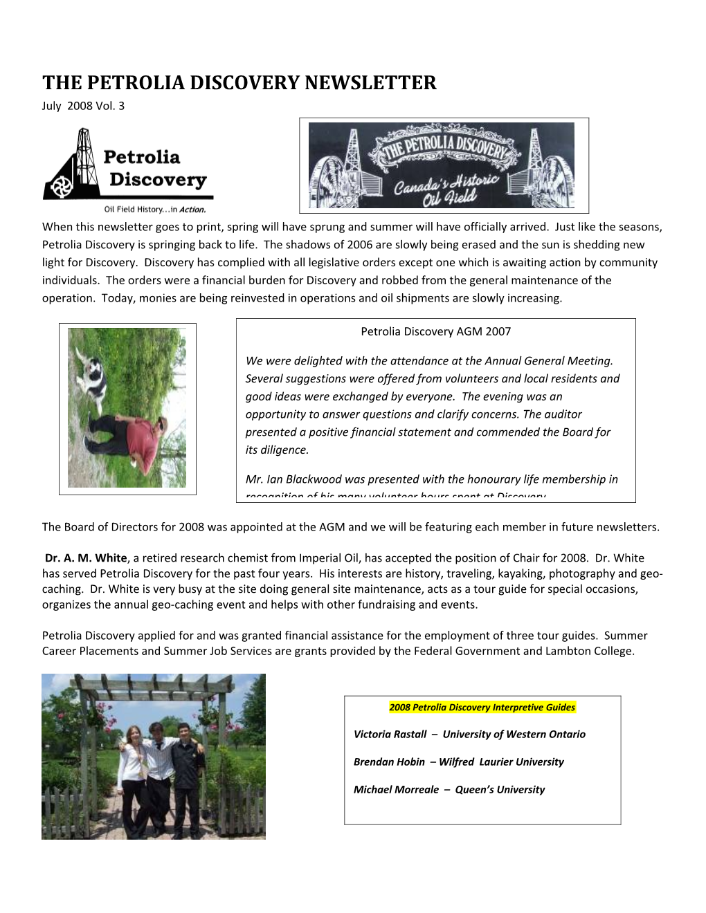 The Petrolia Discovery Newsletter