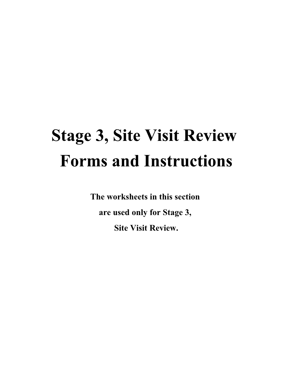 Introduction and General Instructions Stage 3 Scorebook