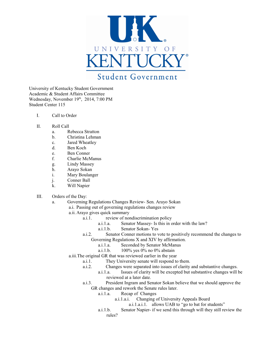 University of Kentucky Student Government