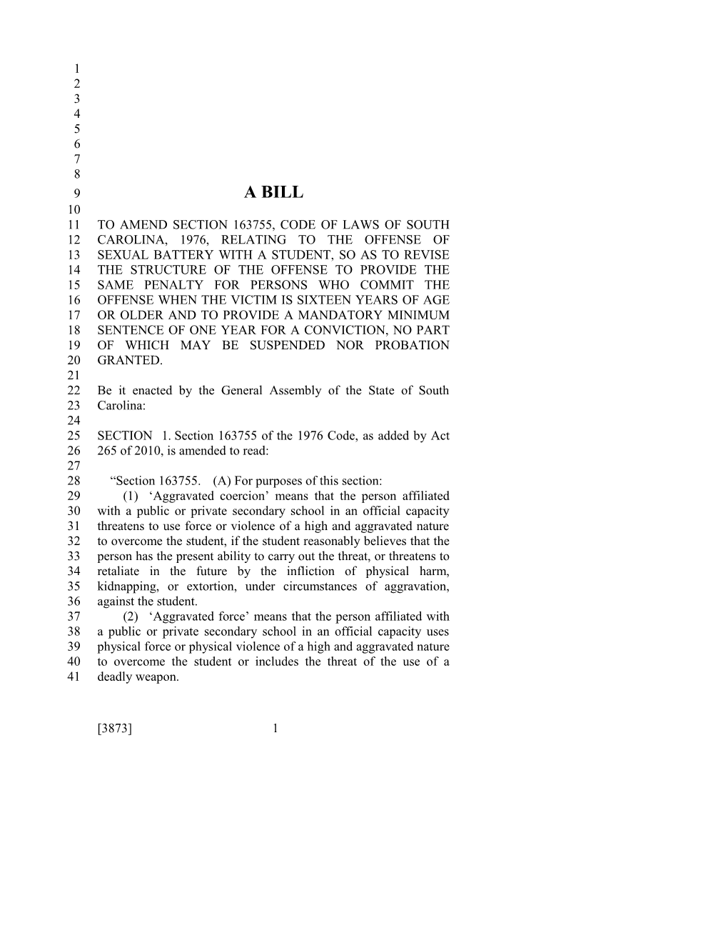 2015-2016 Bill 3873 Text of Previous Version (Mar. 19, 2015) - South Carolina Legislature Online