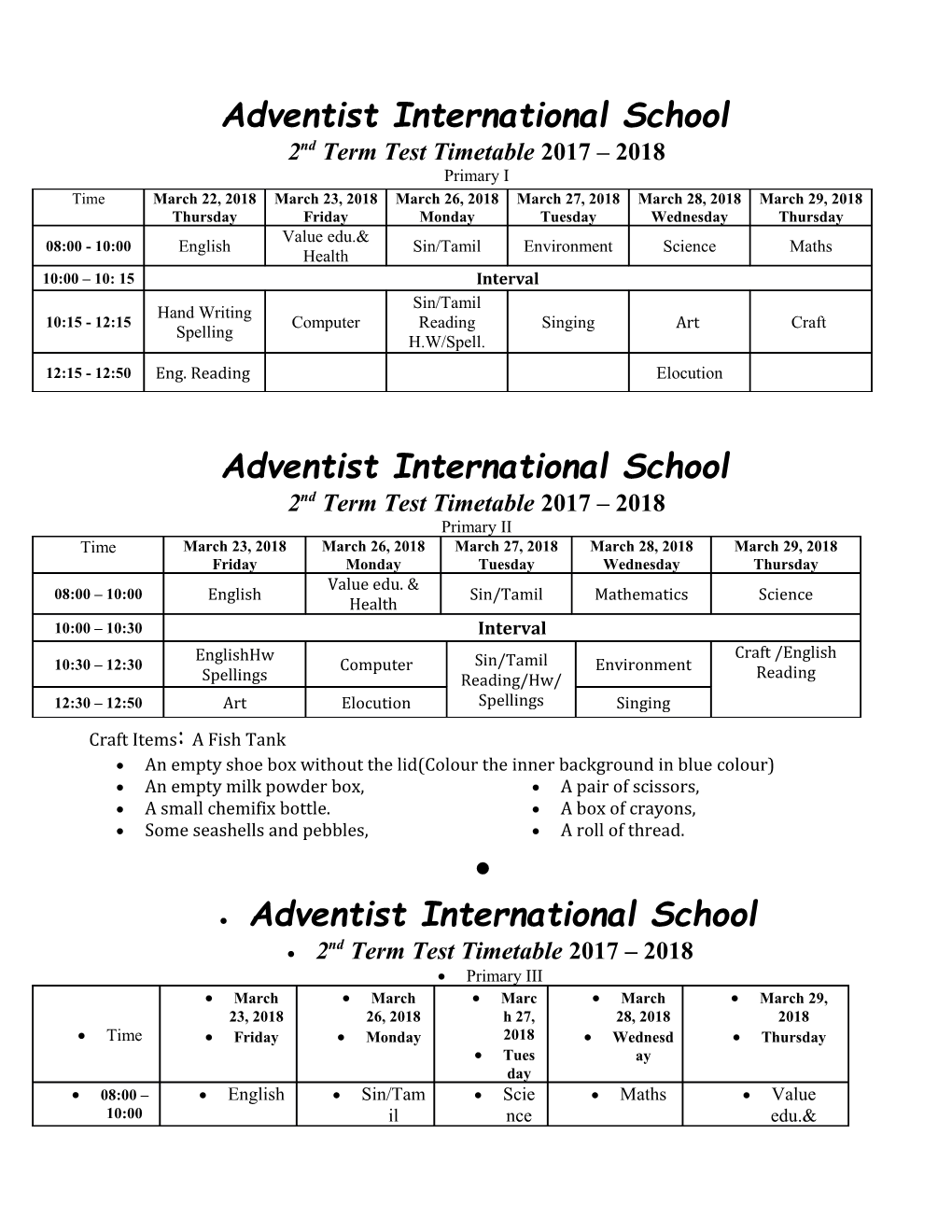 Adventist International School