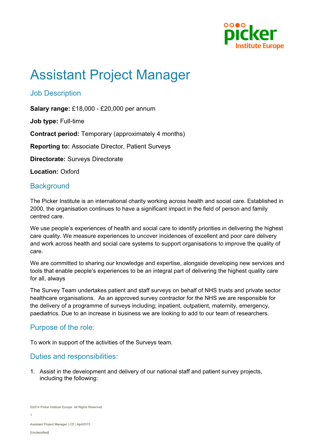 Assistant Project Manager