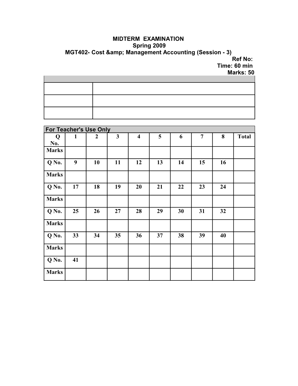 MGT402- Cost &amp; Management Accounting (Session - 3)