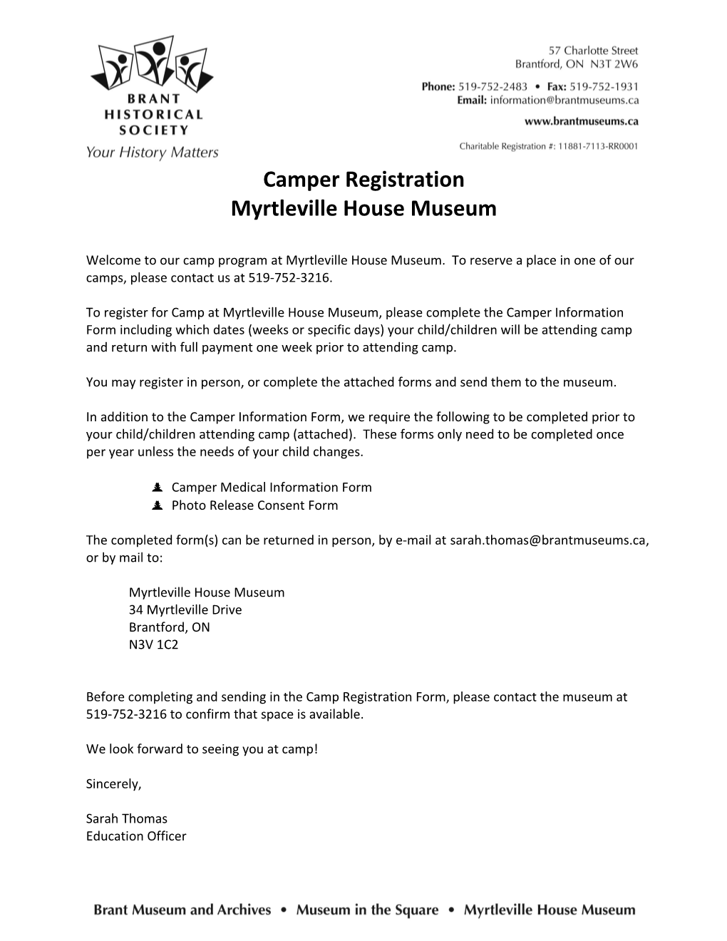 Camper Registration