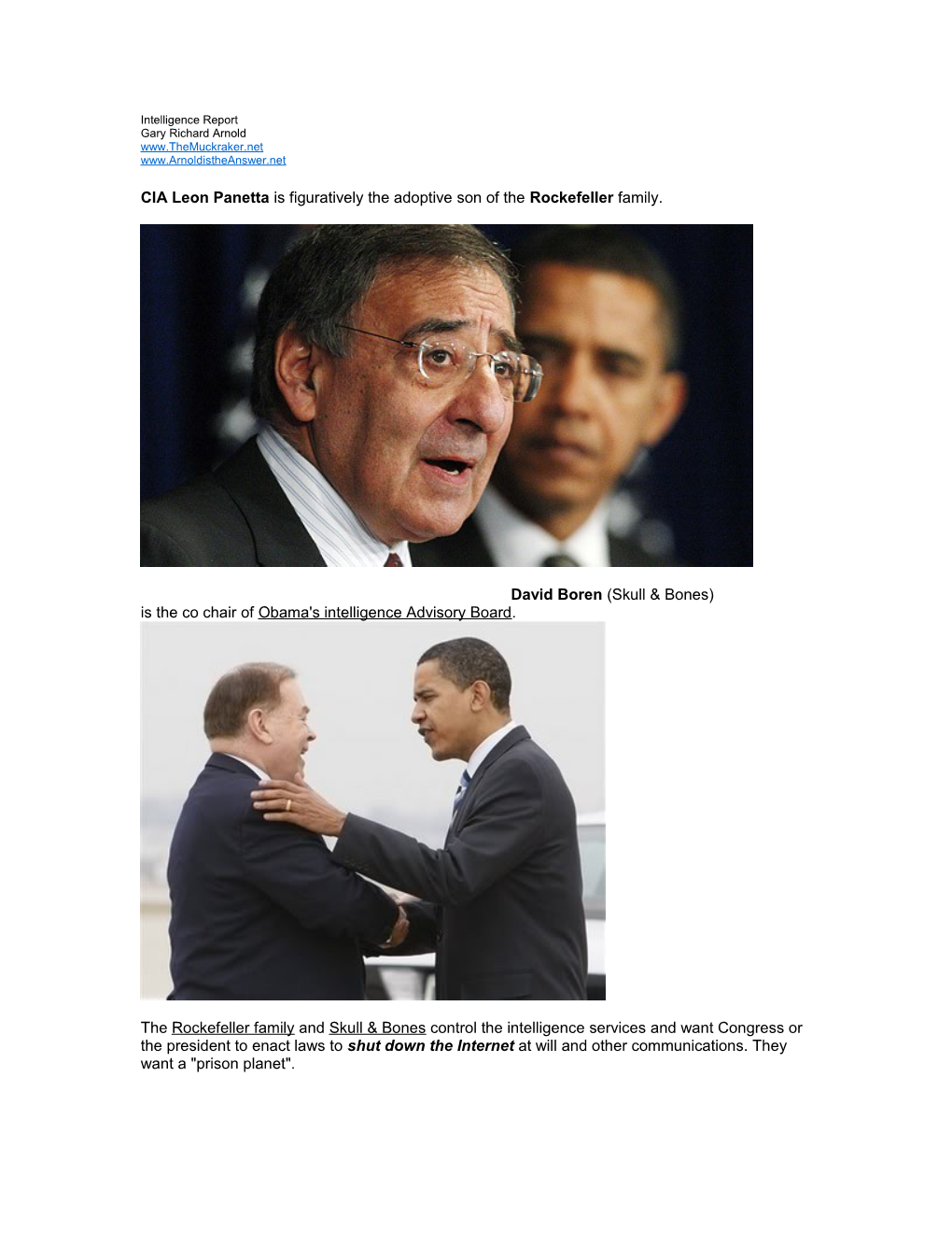 CIA Leon Panetta Is Figuratively the Adoptive Son of the Rockefeller Family