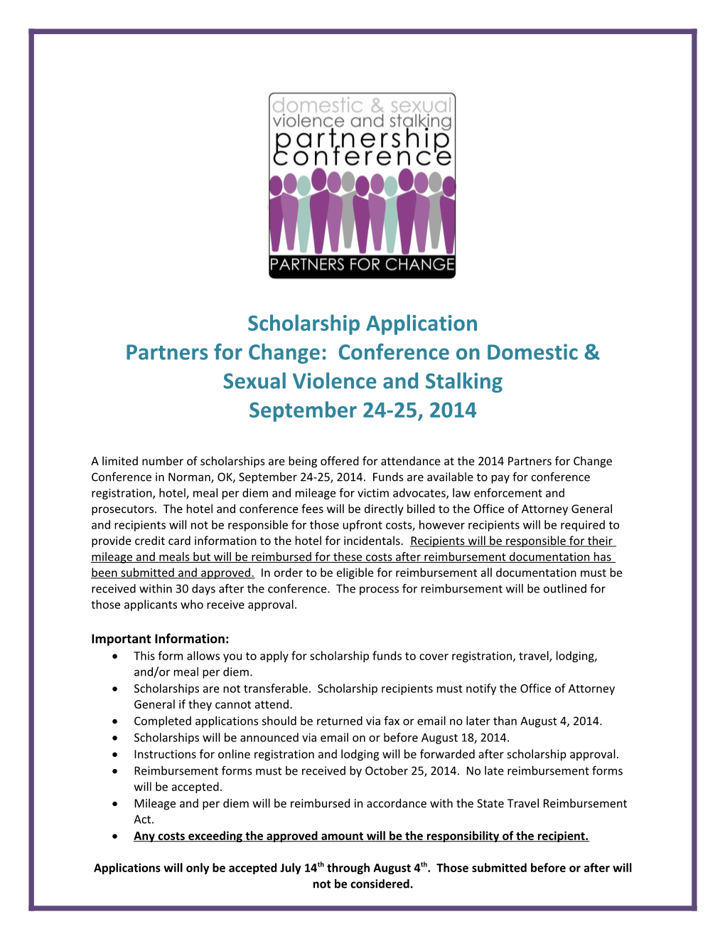 Partners for Change: Conference on Domestic & Sexual Violence and Stalking