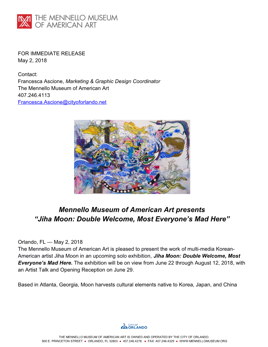 Mennello Museum of American Art Presents Jiha Moon: Double Welcome, Most Everyone S Mad Here