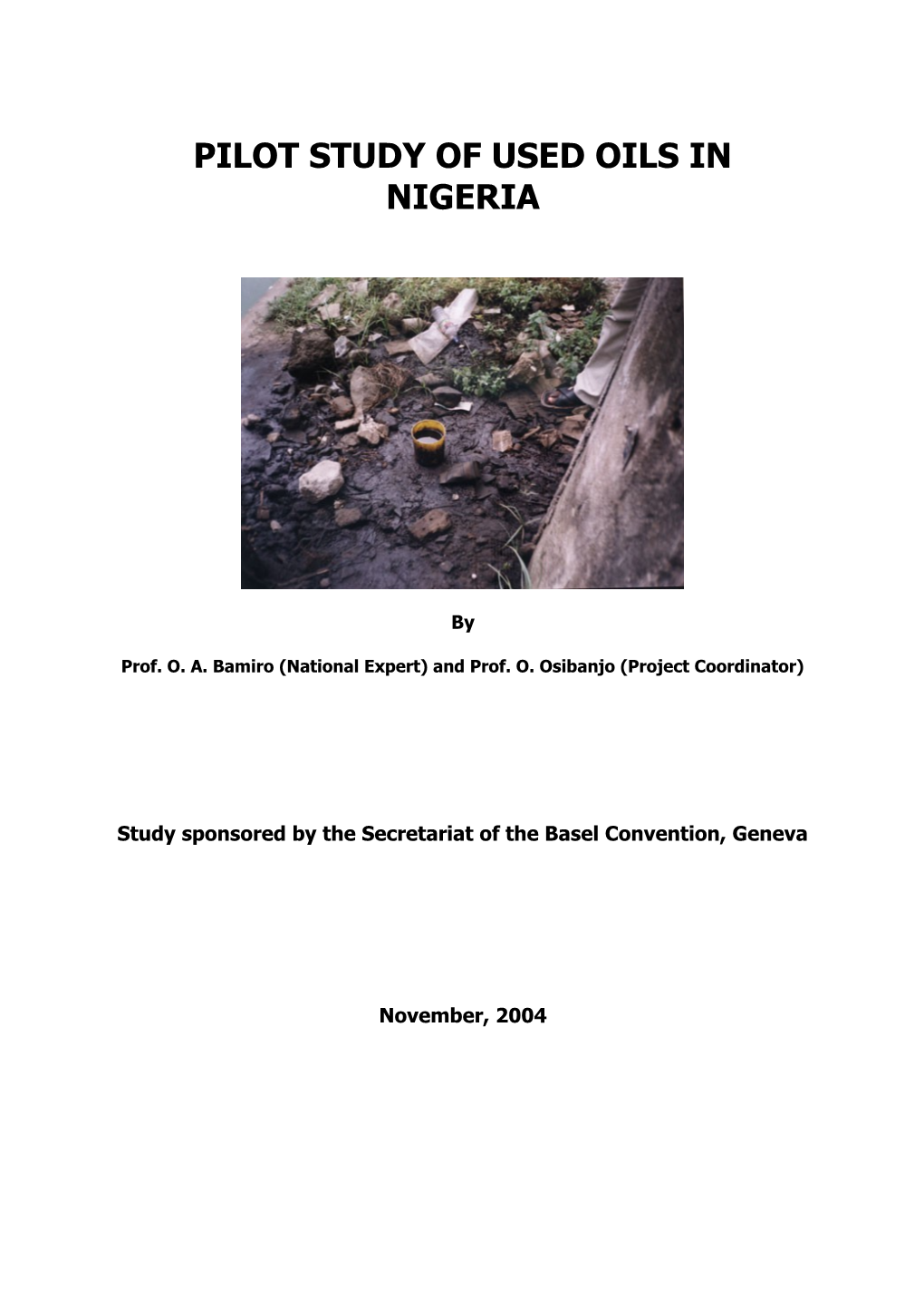 National Analysis of Used Oil Management in Nigeria