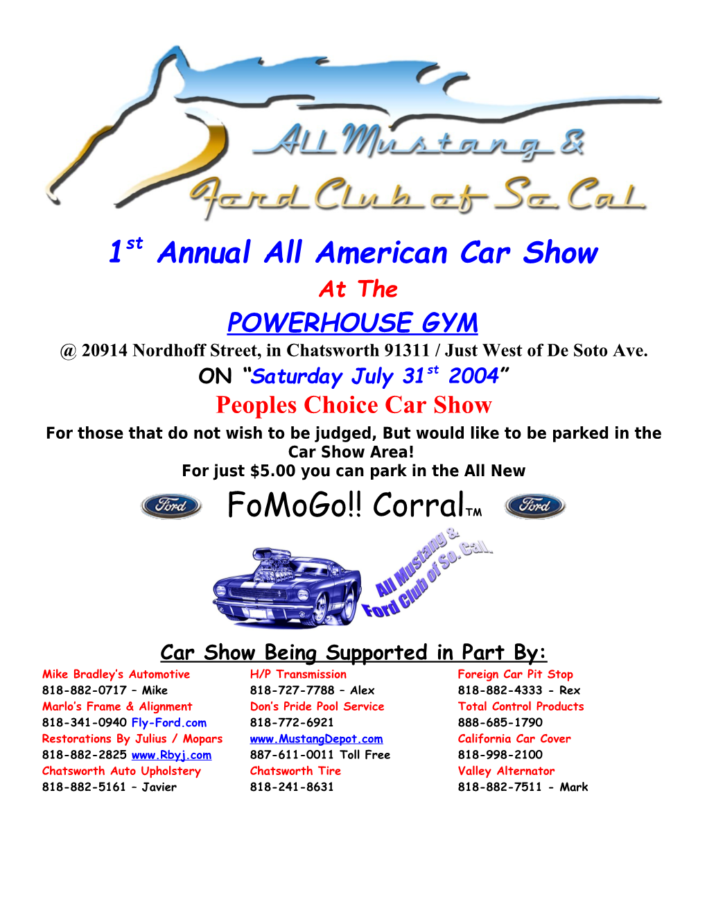 AMFC Car Show Flyer
