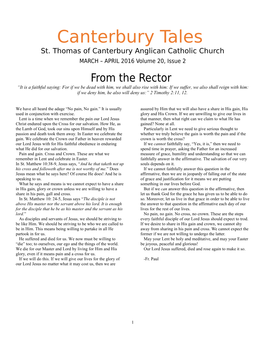 St. Thomas of Canterbury Anglican Catholic Church