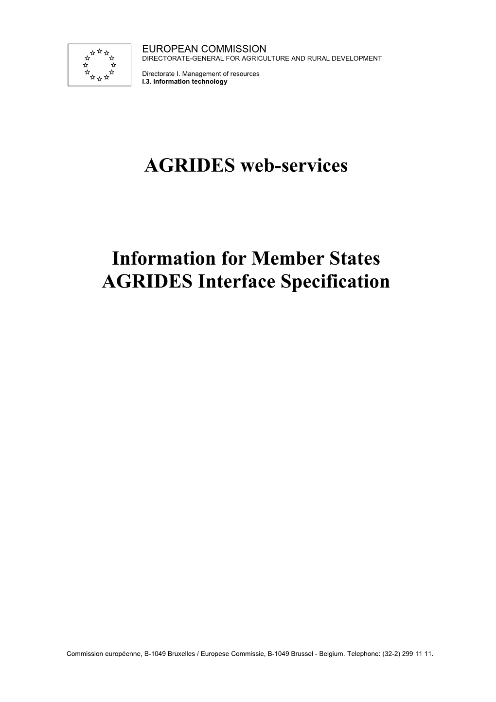 AGRIDES Interface Specification