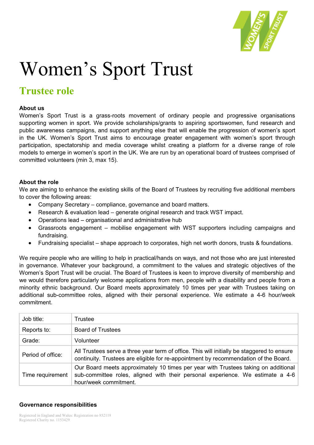 Women S Sport Trust